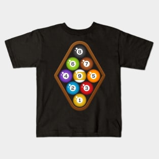 REALISTIC 9 BALL BILLIARDS Kids T-Shirt